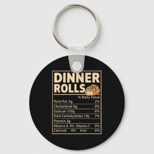 Chaveiro Fatos Nutricionais de Pãezinhos de Jantar Engraçad