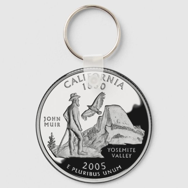 Chaveiro Faux California State Quarter Yosemite Valley Muir (Frente)