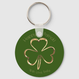 Chaveiro Faux Dourado Shamrock Clover Rua Personalizada De 