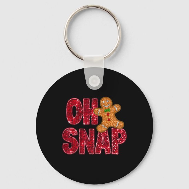 Chaveiro Faux Sequins Oh Snap Christmas Gingercake Family (Frente)