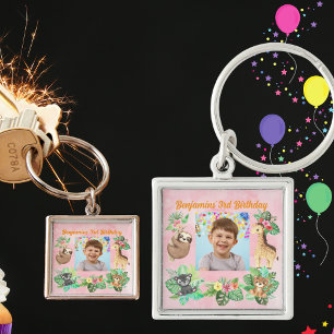 Chaveiro Favor de Aniversário de criança de Bebês Tropicais