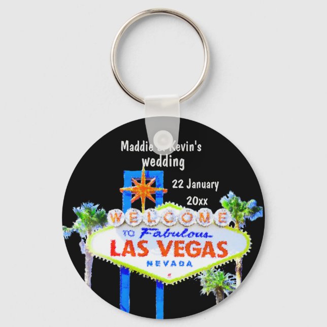 Chaveiro Favor de Casamento de Las Vegas (Frente)