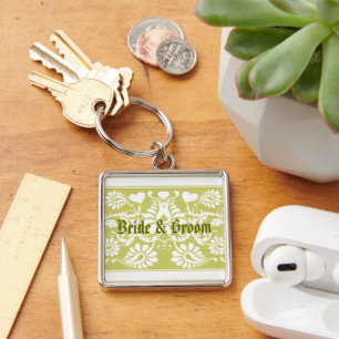 Chaveiro Favor de casamento floral vintage branco