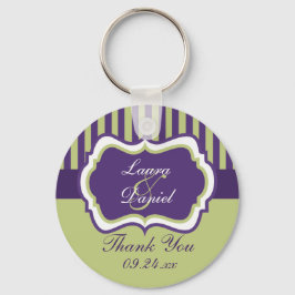 Chaveiro Favor de Casamento Roxo, Verde, Branco