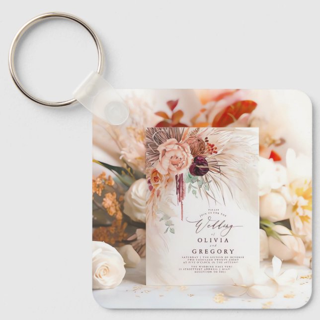 Chaveiro Favor de casamento único: Mini pulseiras de chave  (Frente)