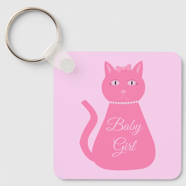 Chaveiro Favor de Chá de fraldas Personalizado De Gata De B (Frente)