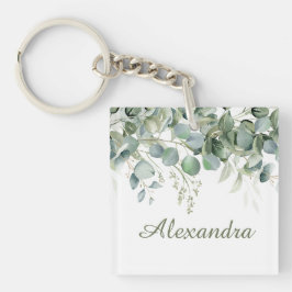 Chaveiro Favor de Damas de Honra Floral Branco Personalizad