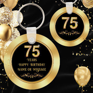 Chaveiro Favor de festa personalizado para 75º aniversário,