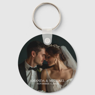 Chaveiro Favor de Foto Personalizada com Nomes e Data de Ca