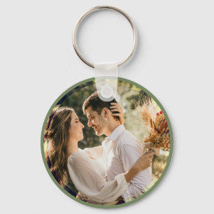 Chaveiro Favor do Casamento de Foto Verde Sage Elegante Sim