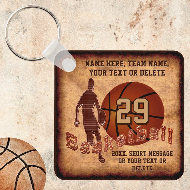 Chaveiro Favoritos para festas de basquete, basquete (Basketball goodie bag ideas. Personalized basketball keychains. Cheap basketball team gifts, boys.)