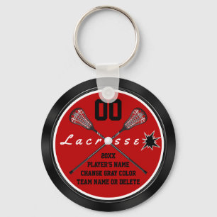 Chaveiro Favoritos para festas de Lacrosse, Vermelho e Negr