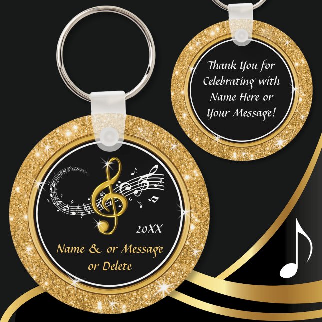 Chaveiro Favoritos para festas personalizados de música bar (Music themed birthday party. Music Note Favors. Music Themed Graduation. Musical Party Favors. )