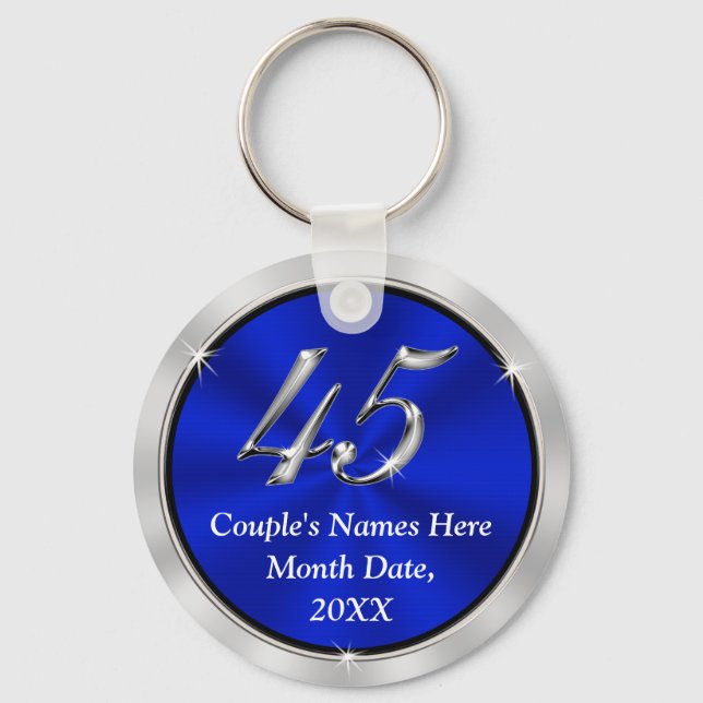 Chaveiro Favoritos personalizados do 45º aniversário, Chave (Frente)