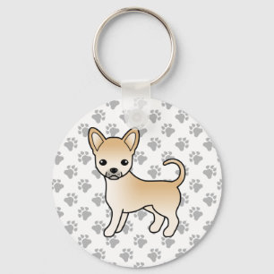 Chaveiro Fawn Casaco Chihuahua Cartoon Cão e patas