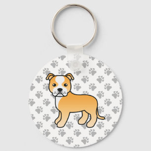 Chaveiro Fawn E White Staffordshire Bull Terrier Dog