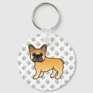 Chaveiro Fawn French Bulldog Cachorro de Cartoon