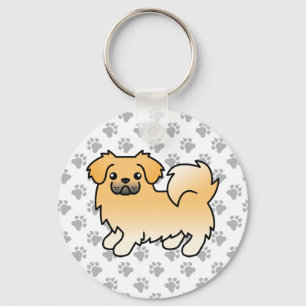 Chaveiro Fawn Tibetan Spaniel Cute Cartoon Dog