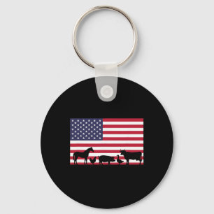 Chaveiro Fazenda da Bandeira Americana Animais Cavalo Vaca