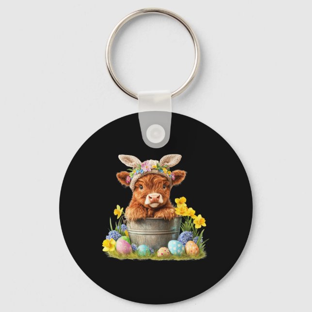 Chaveiro Fazenda de Vaca felz pascoa escocesa (Frente)