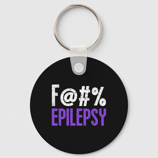 Chaveiro Fck Epilepsy Awarness Mês Briso Roxo (Frente)