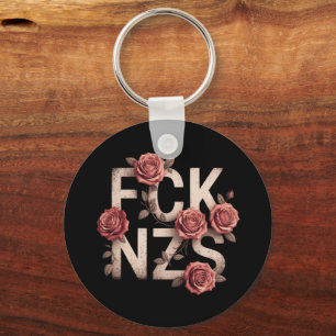 Chaveiro FCK NZS Floral Contra a Direita Sem Nazistas Lgbtq