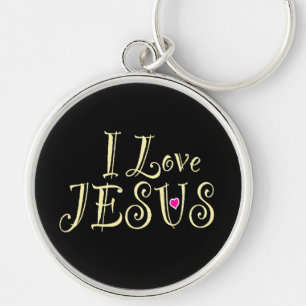 Chaveiro Fé Cristã 'Eu Amo Jesus'