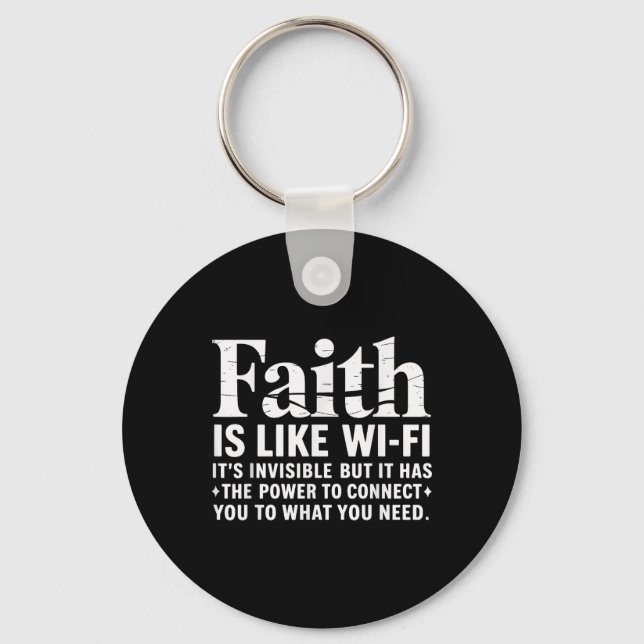 Chaveiro Fé É Como Wifi Deus, Jesus Religioso Cristão  (Frente)