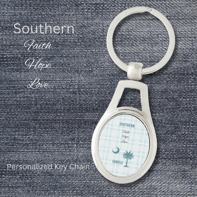 Chaveiro Fé Esperança Amor Metal Sulista Pingente (Southern Faith Hope Love Personalized Key Chain is perfect for yourself, someone special, or favors!)
