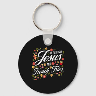 Chaveiro Fé Floral Em Jesus E Batatas Fritas Religiosas C