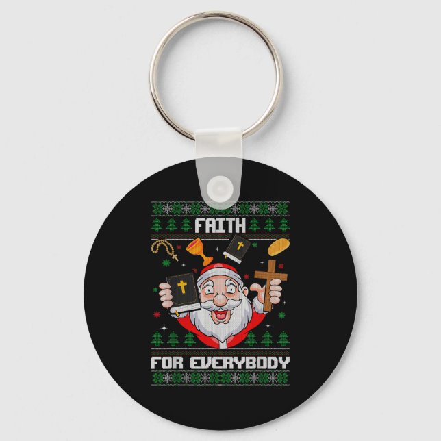 Chaveiro Fé Para Todos Santa Natal Feio Cristão (Frente)