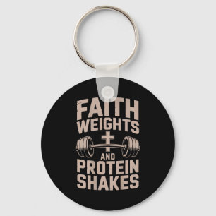 Chaveiro Fé Pesos &amp; Batidos de Proteína Jesus Cristão