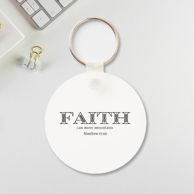 Chaveiro Fé pode mover montanhas Mateus 17 (Faith can move mountains Matthew 17 Keychain)