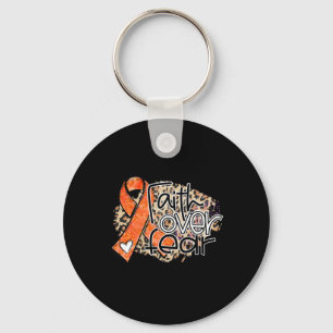 Chaveiro Fé Sobre Medo Laranja Leopardo Leucemia Awa