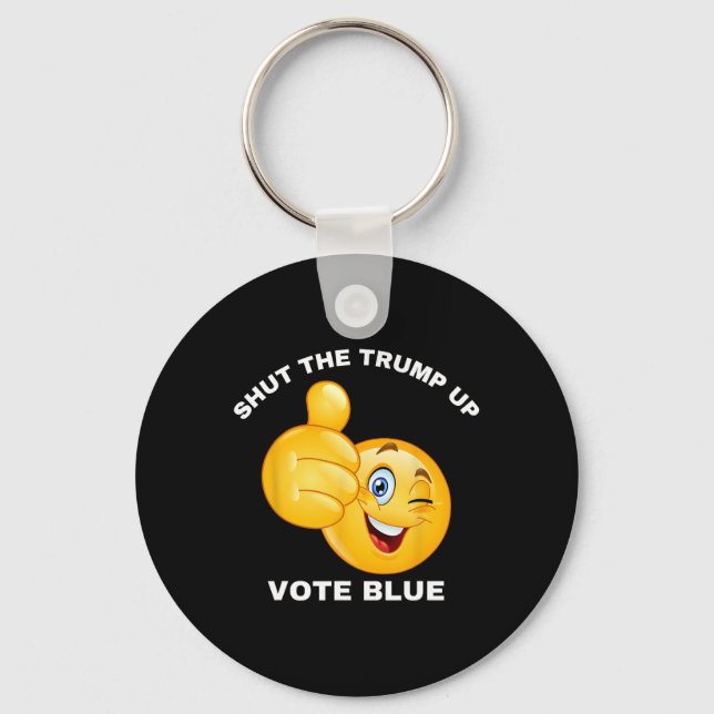 Chaveiro Feche A Boca Votar Azul Reeleger Biden Preside (Frente)