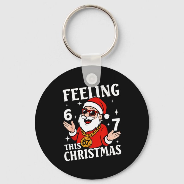 Chaveiro Feeling 6 7 This Christmas Funny Santa Six Seven M (Frente)