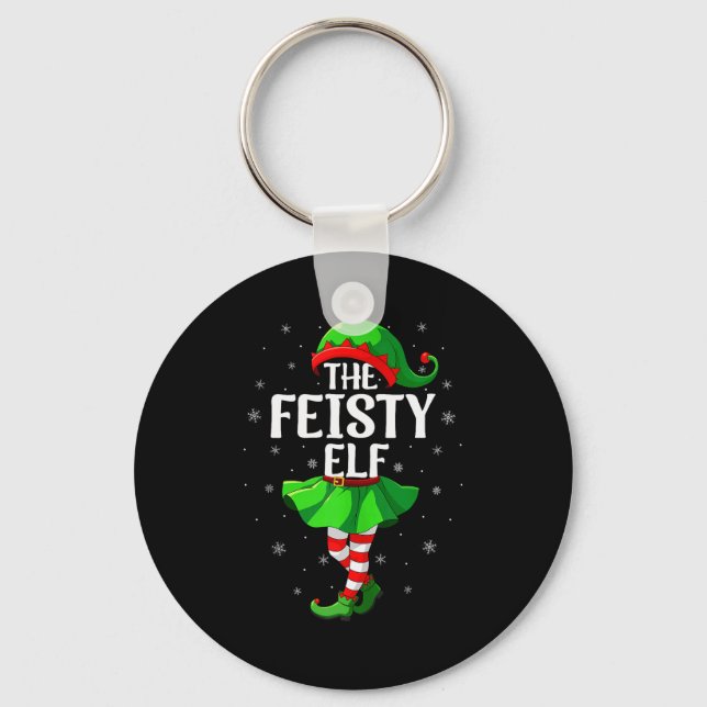 Chaveiro Feisty Elf Christmas Girls Women Elf Squad Xmas Fa (Frente)