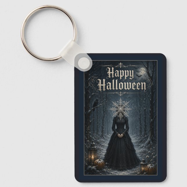 Chaveiro Feiticeira de Halloween à Meia-Noite Congelada (Frente)