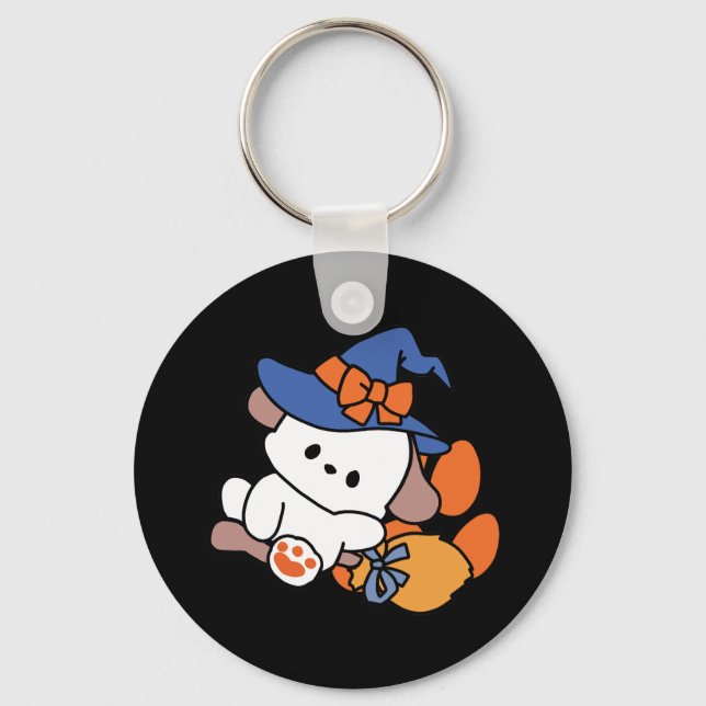Chaveiro Feiticeira de pata no treinamento - Cão de Hallowe (Frente)