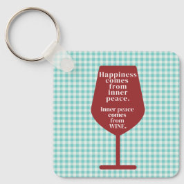 Chaveiro Felicidade é vinho Engraçado Citação Palavra Arte