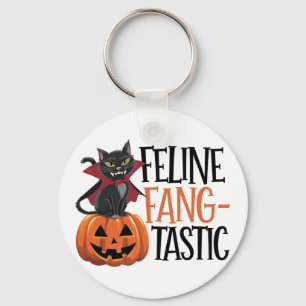 Chaveiro Feline Fang-tastic Halloween Vamire Cat Design