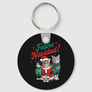 Chaveiro Feline Navidad Gato Engraçado Natal Feriado Xmas S
