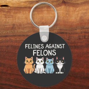 Chaveiro Felinos contra criminosos Trump Harris Eleição Cat
