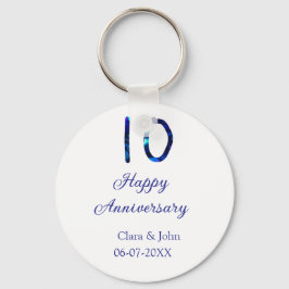 Chaveiro Feliz 10º aniversário data de adição do nome da li