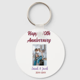 Chaveiro Feliz 10º aniversário foto casal d