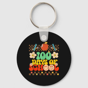 Chaveiro Feliz 100º Dia De Professores Crianças Retro Groov