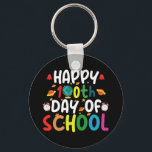 Chaveiro Feliz 100º Dia do Professor Estudante<br><div class="desc">Feliz 100º Dia da Escola 100 Dias de Camiseta Estudante de Professores</div>