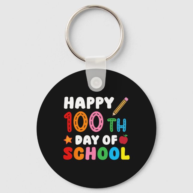 Chaveiro Feliz 100 Dias De Professora De Lápis Da Escola Ki (Frente)