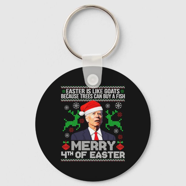 Chaveiro Feliz 4º Da Páscoa Engraçado Natal Feio Suéter M (Frente)