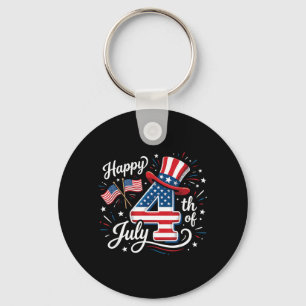 Chaveiro Feliz 4 de Julho Bandeira Patriótica Americana 4 d